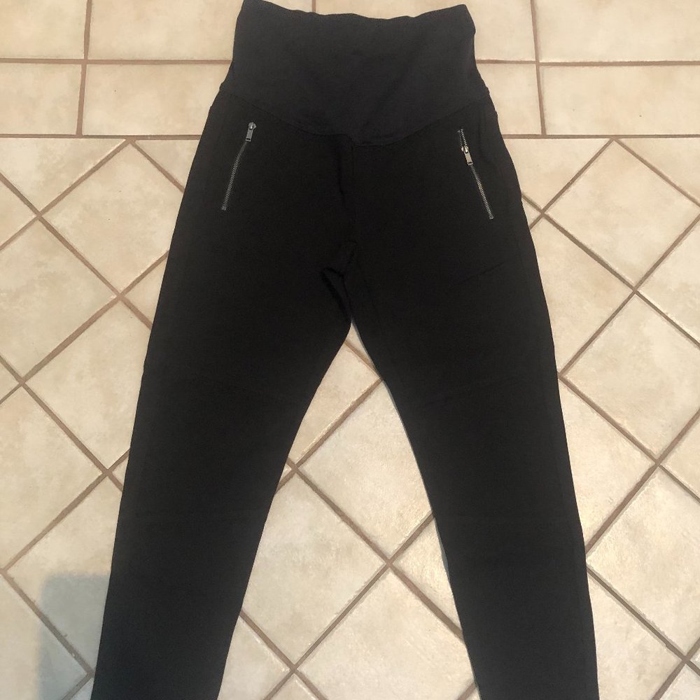GAP maternity black moto leggings